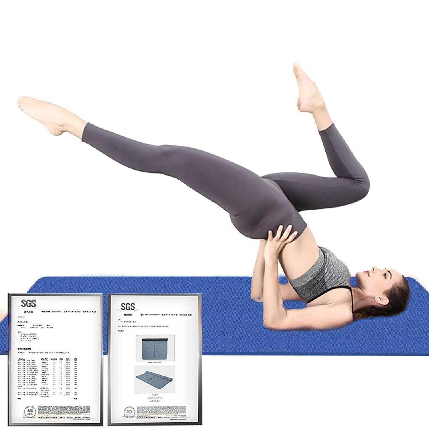 Hatha Yoga Extra Thick TPE Yoga Mat – 72&Prime;x 32&Prime; Thickness 1/2 Inch -Eco Friend…