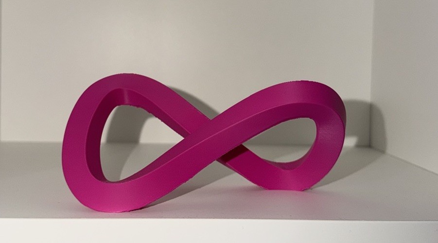 Designer Infinity Loop Sculpture | Modern Minimalist Pink Decor Accent