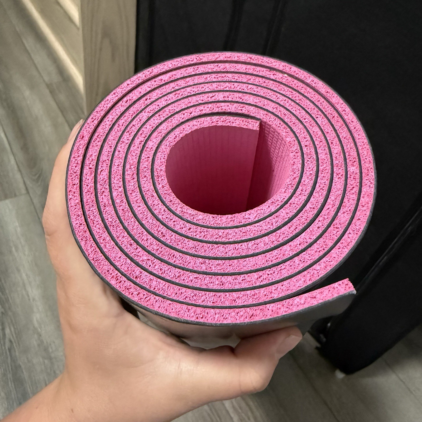 Lululemon Yoga Reversible The Mat 5mm Wordmark Sonic Pink 71&Prime;x 26&Prime; rainbow black