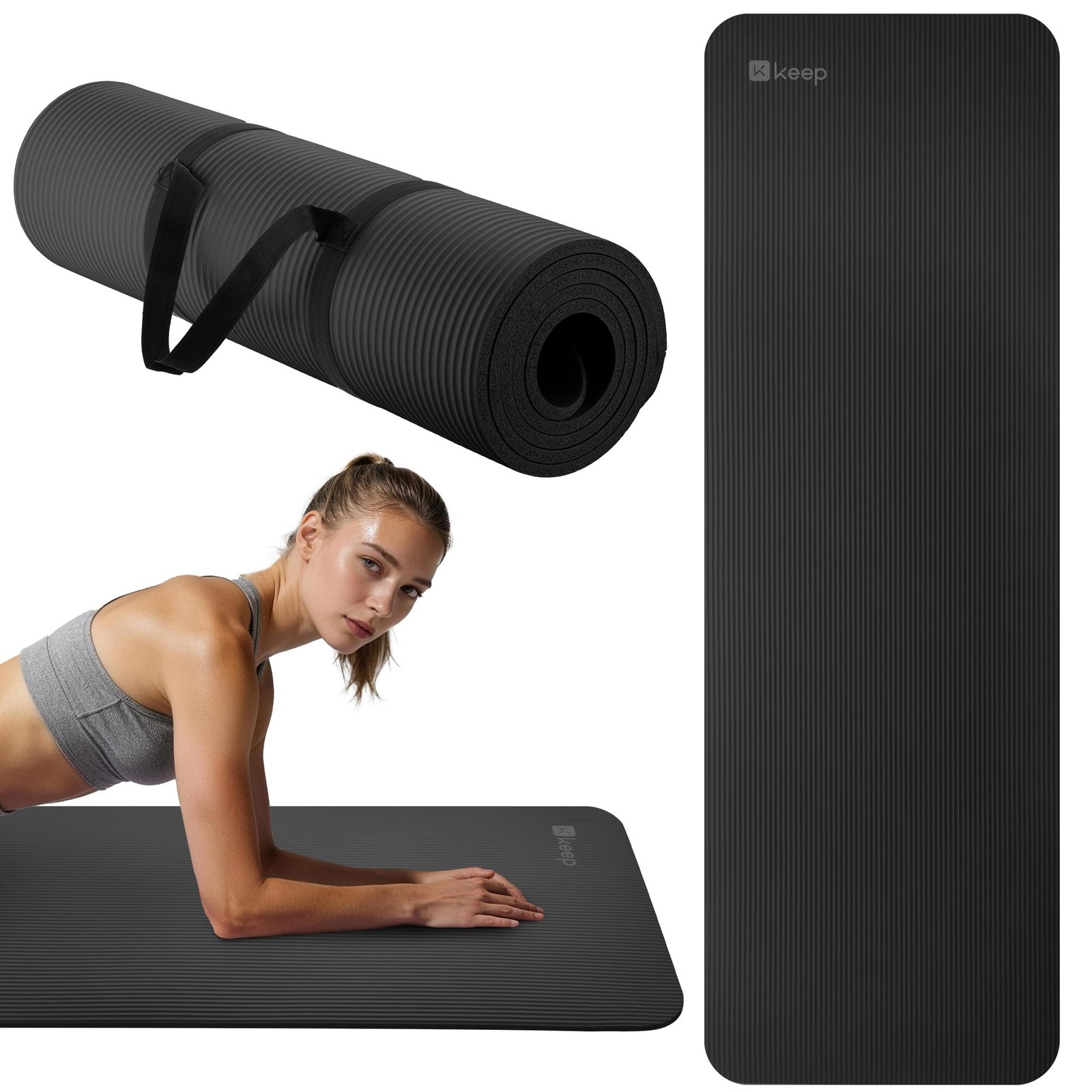 KEEP Extra Thick NBR Yoga Mat for Women & Men, 10mm Thick, 72”x24” L