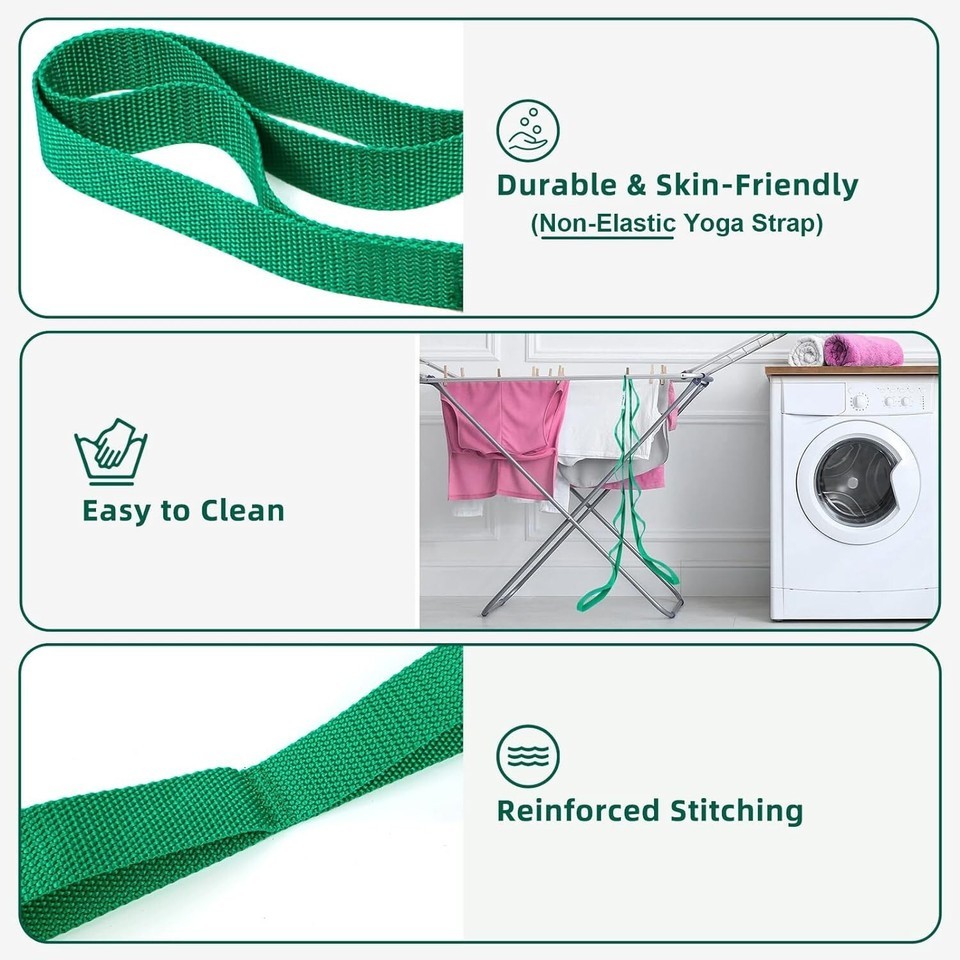 Abiarst Stretching Strap Yoga Strap for Physical Therapy, 10 Loops Yoga Strap…