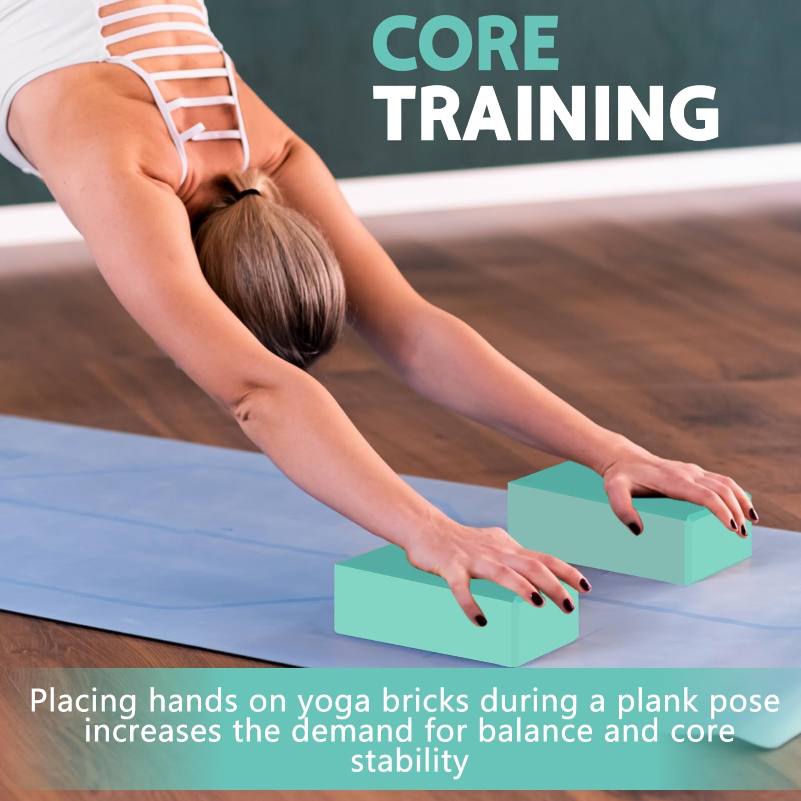 9&Prime;x6&Prime;x3&Prime; Yoga Blocks, Soft NonSlip Surface Premium Foam Blocks, Supportive, L…
