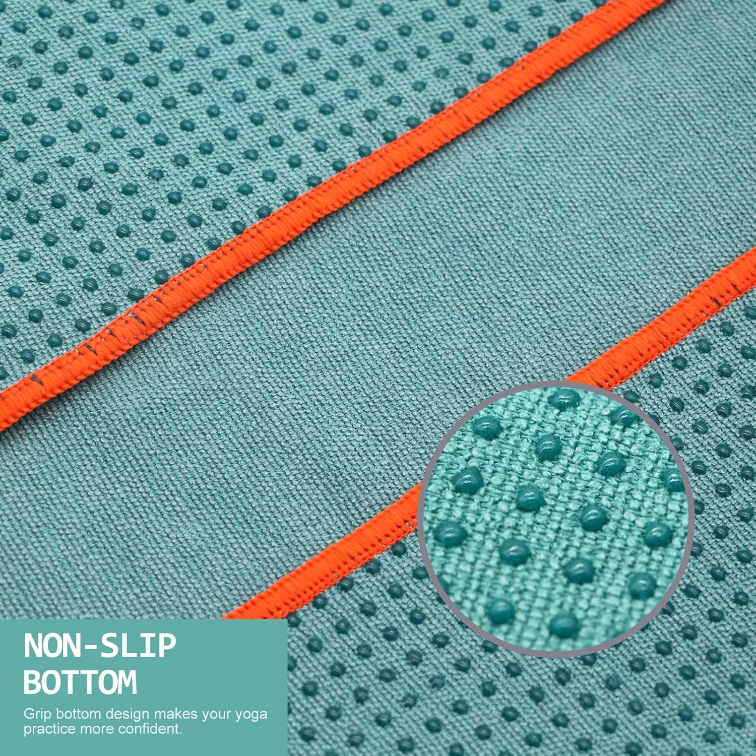 2 Pack Hot Yoga Towels Non Slip Grip Dot Sweat Absorbent 72×24 Blue Set