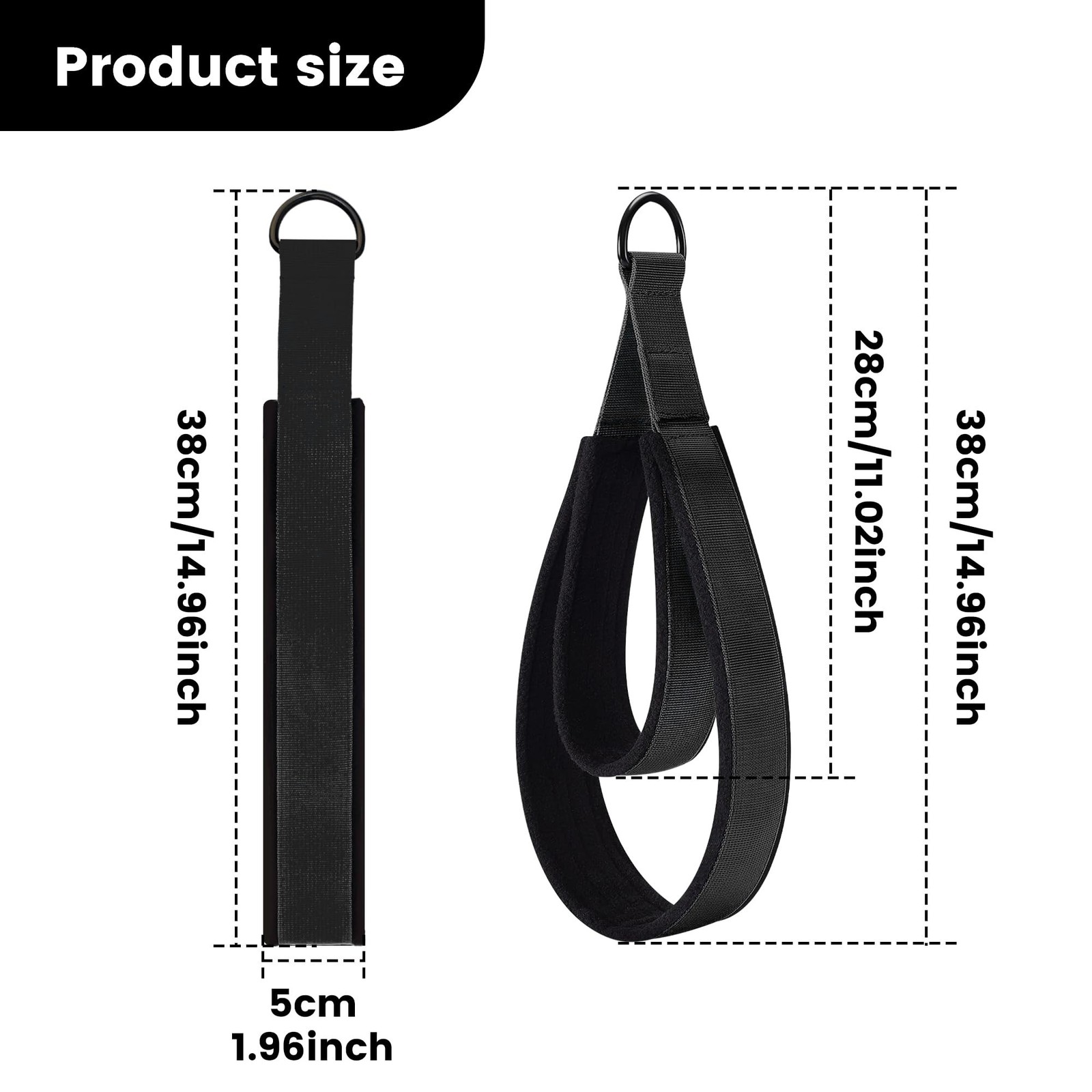 2PCS Comfortable Enhanced Thickness Pilates Double Loop Strap – D-Ring Strap …