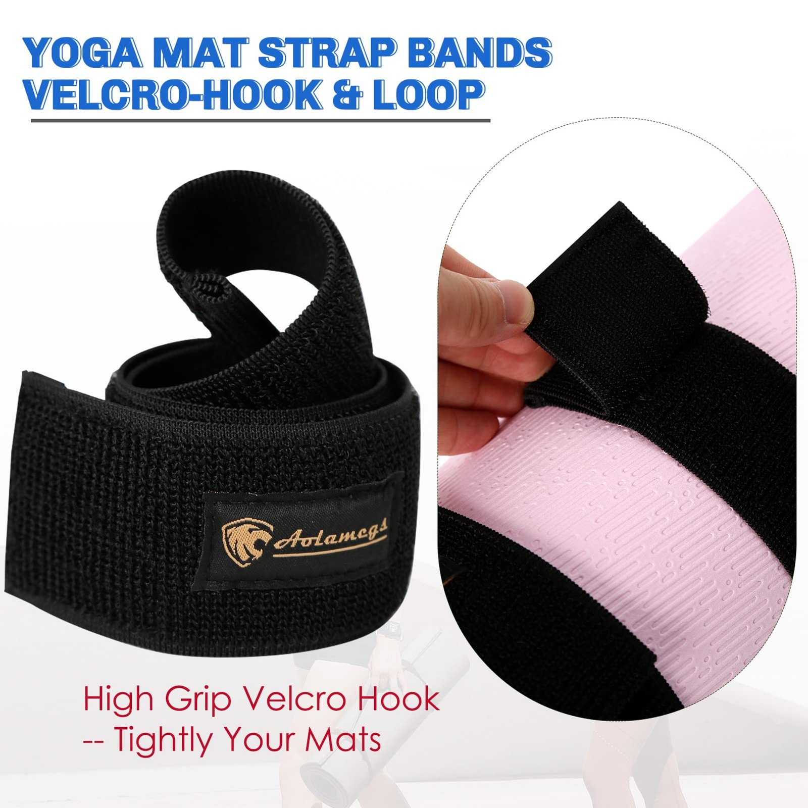 Yoga Mat Strap,Heavy Duty Bungee Straps Band,Wrap Organizer for Yoga Mat/Workout