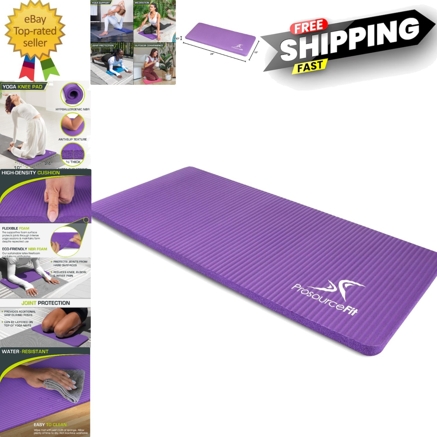 Travel-Friendly 15mm Yoga Knee Pad – Waterproof & Slip-Resistant Cushion