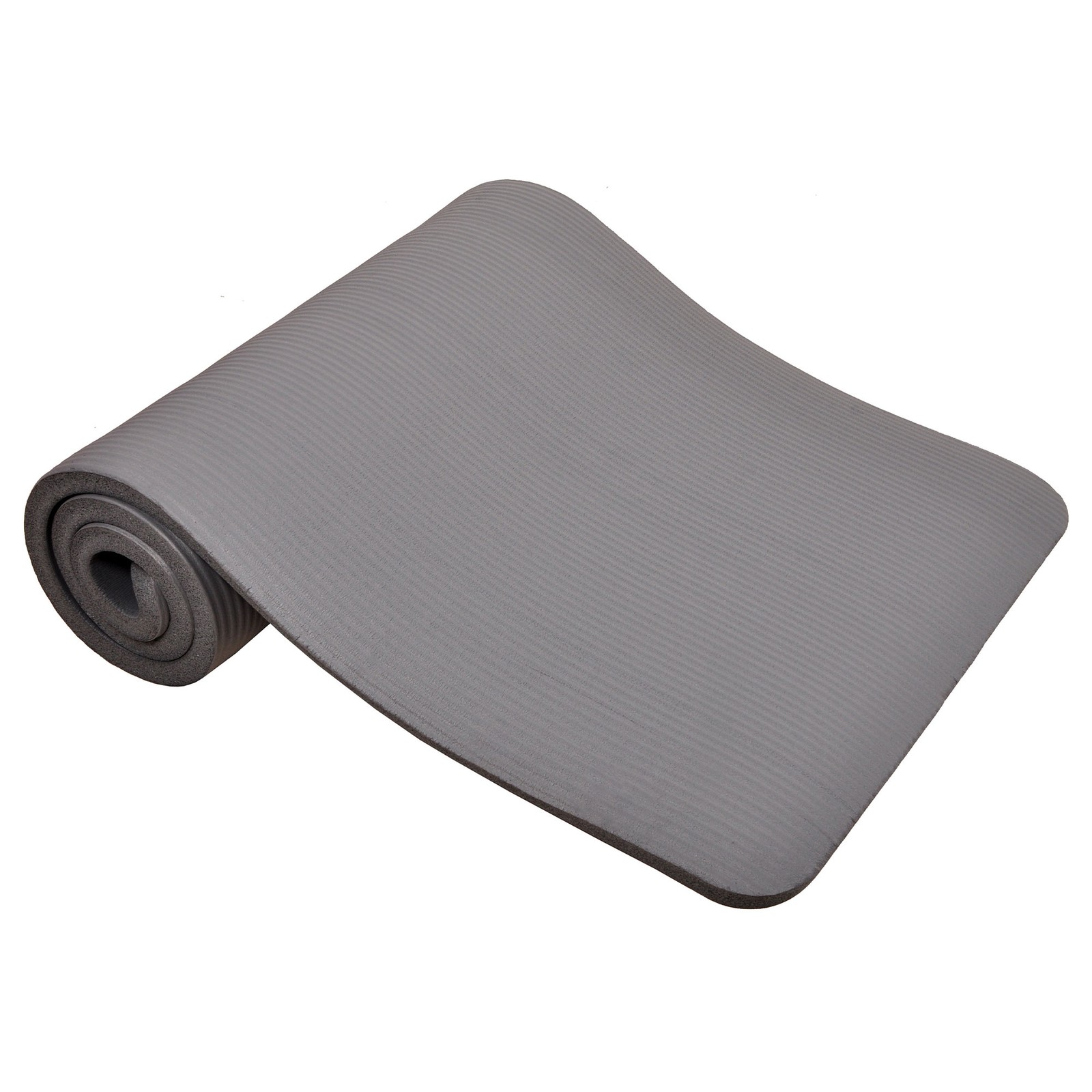 Signature Fitness 1&Prime; Extra Thick Exercise Fitness Yoga Mat w/ Carry Strap, Gray