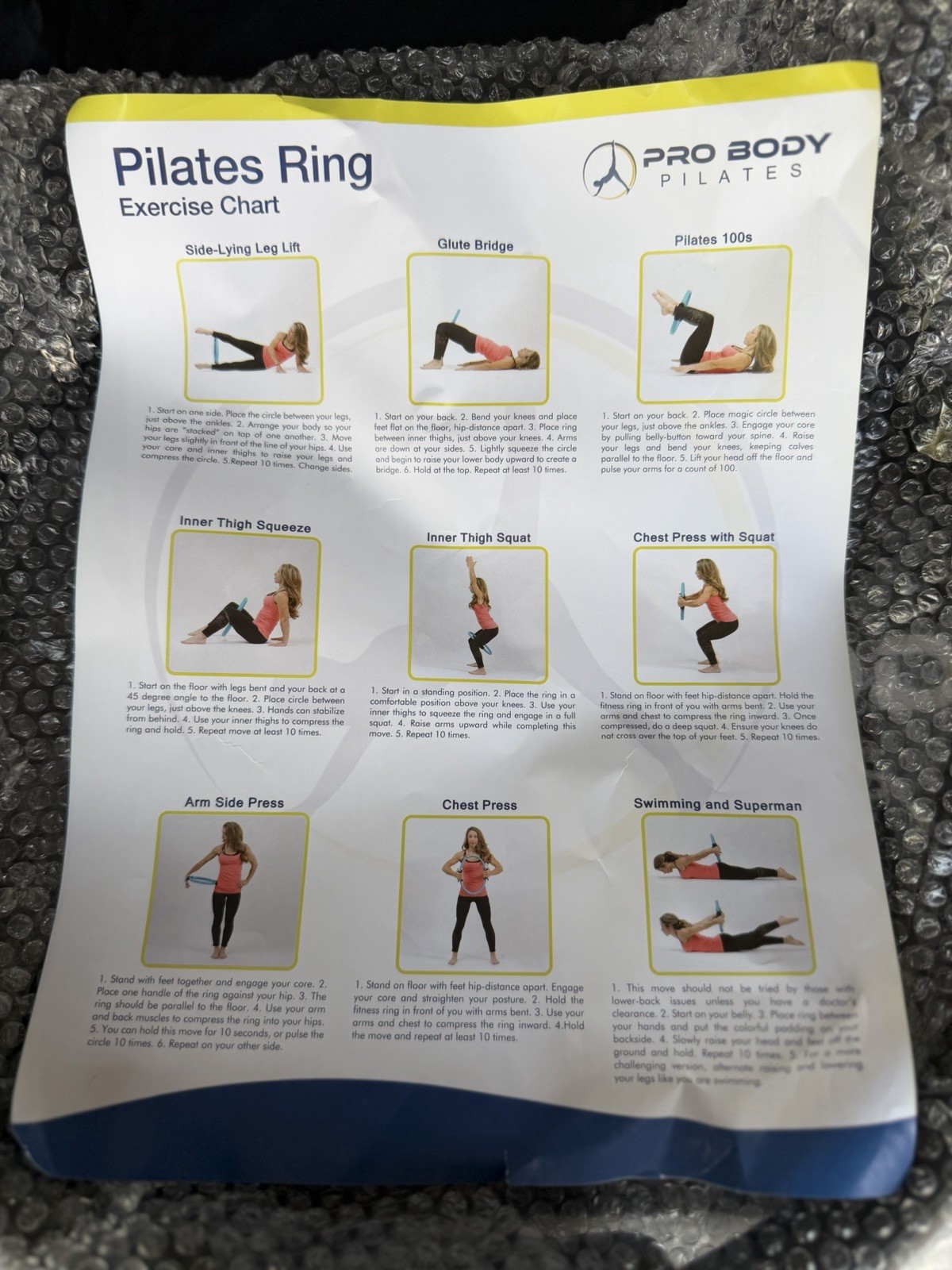Pro Body Pilates Ring Circle Exercise Fitness Resistance Ring w/ Carry Bag