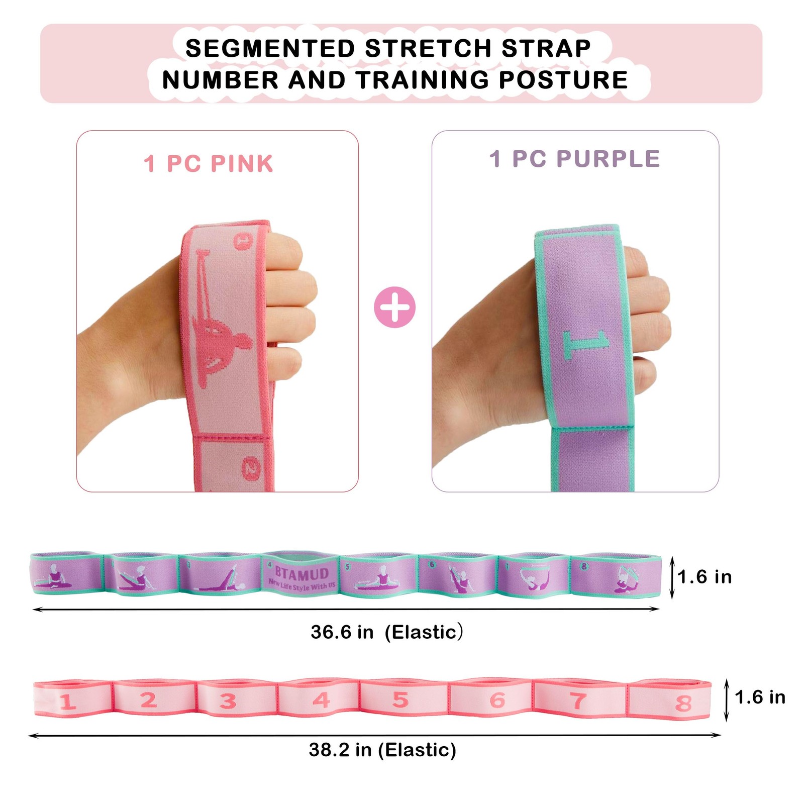 2 PCS Stretch Strap for Kids Dance Elastic Band for Children Gymnastics Stret…