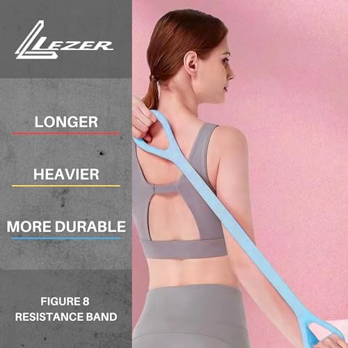 Figure 8 Resistance Band, Fitness Elastic Rope, Execrise Workout Blue；20 lbs
