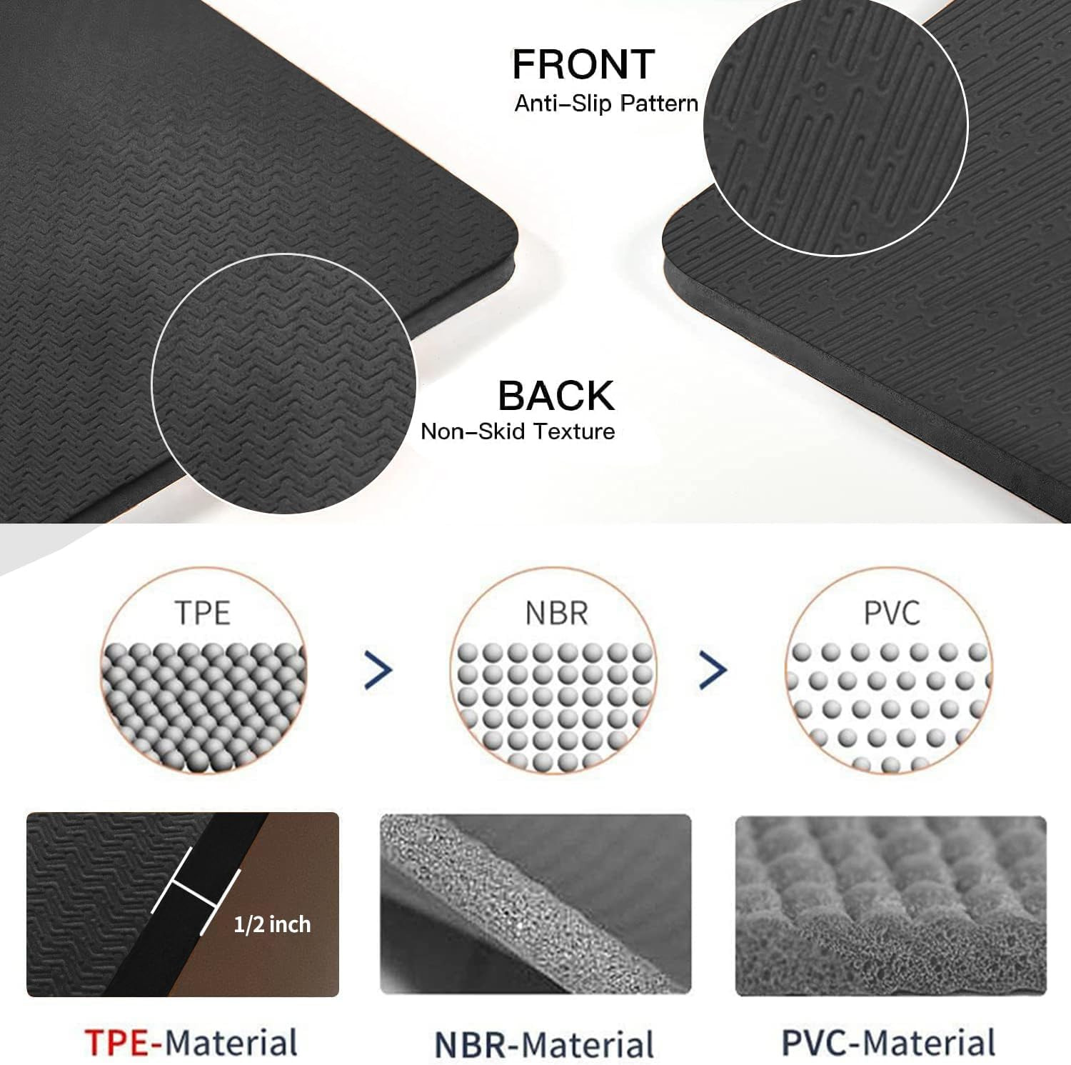 Large TPE Yoga Mat 6&rsquo;X4&rsquo;X1/2&Prime; Extra Thick Non-Slip Exercise Mat – for Yoga Pilat