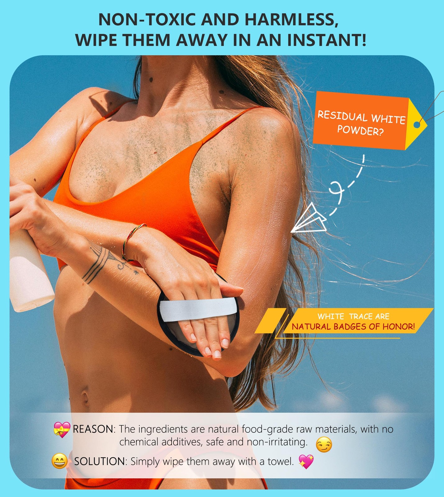 Antfuny 3 Pack Sand Rremover for Beach Eraser 3pcs Sunshine Good Wave