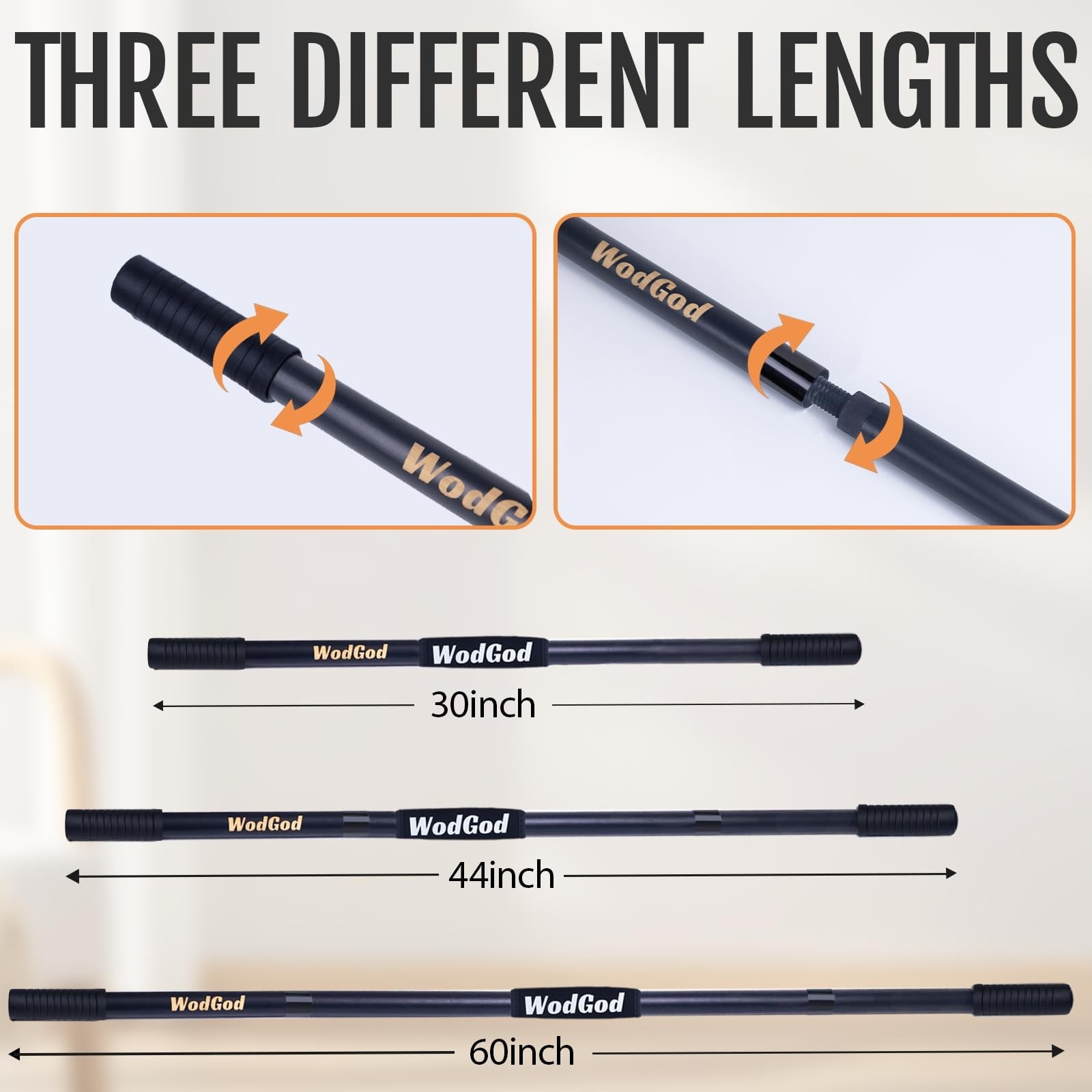 Wooden Yoga Stick,5 Ft Mobility Stick,Adjustable Stretching Stick,Portable Sp…