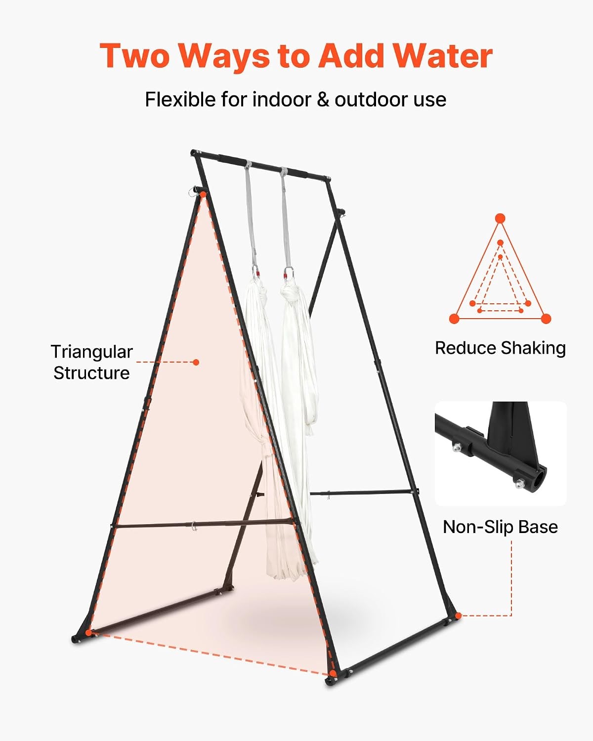 Yoga Stand Frame, 9.6 ft Aerial Silk Swing Stand, Max 551.2 lbs Load Capacity,