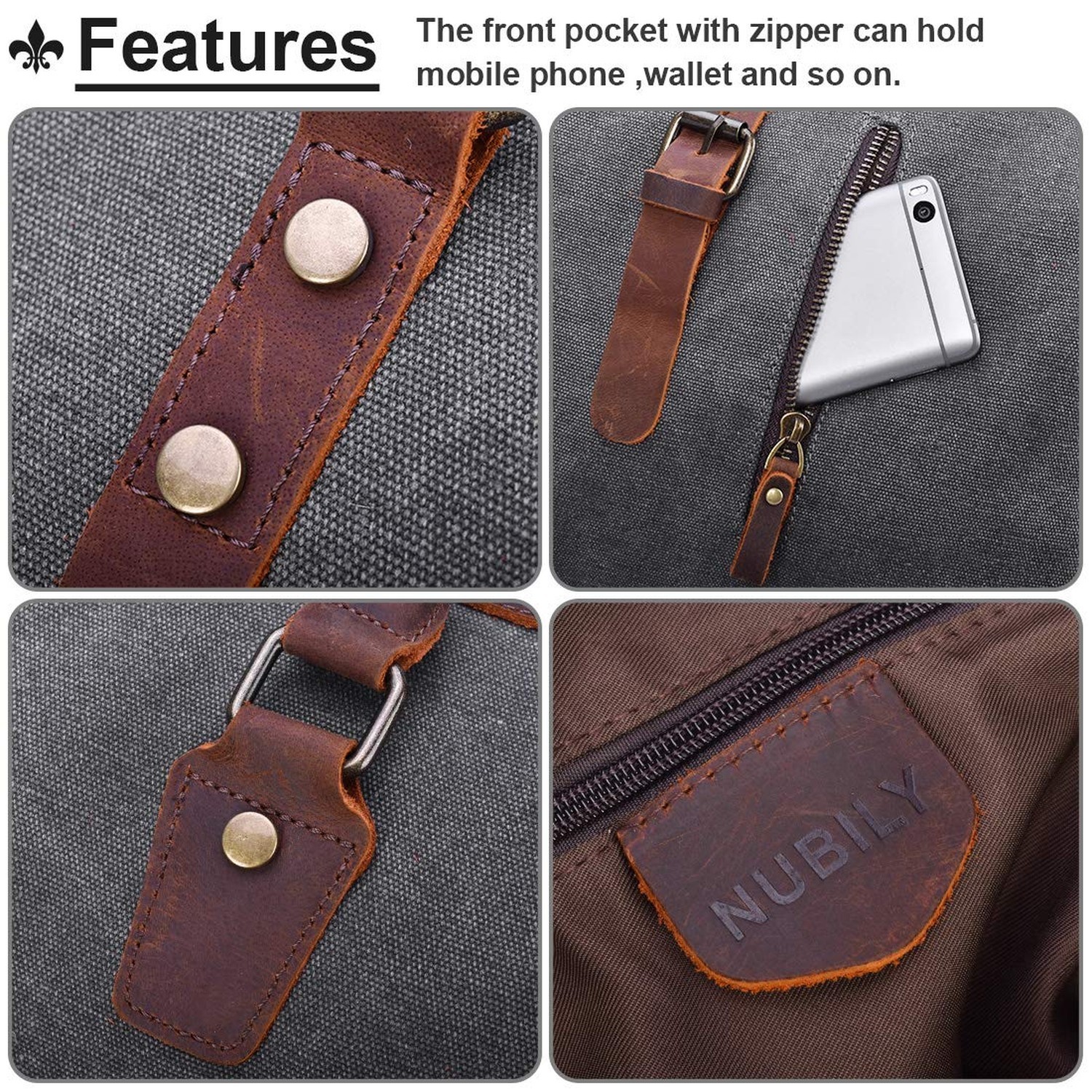 Travel Duffel Bag Large Canvas Duffle Bag for Men Women Leather Weekender Ove…