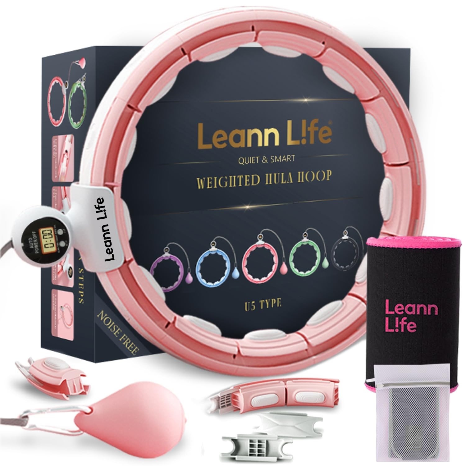 Leann L!fe U5-16 Knots 28”- 46”Counter, Waist Trimmer & Wash XX-Large, Pink