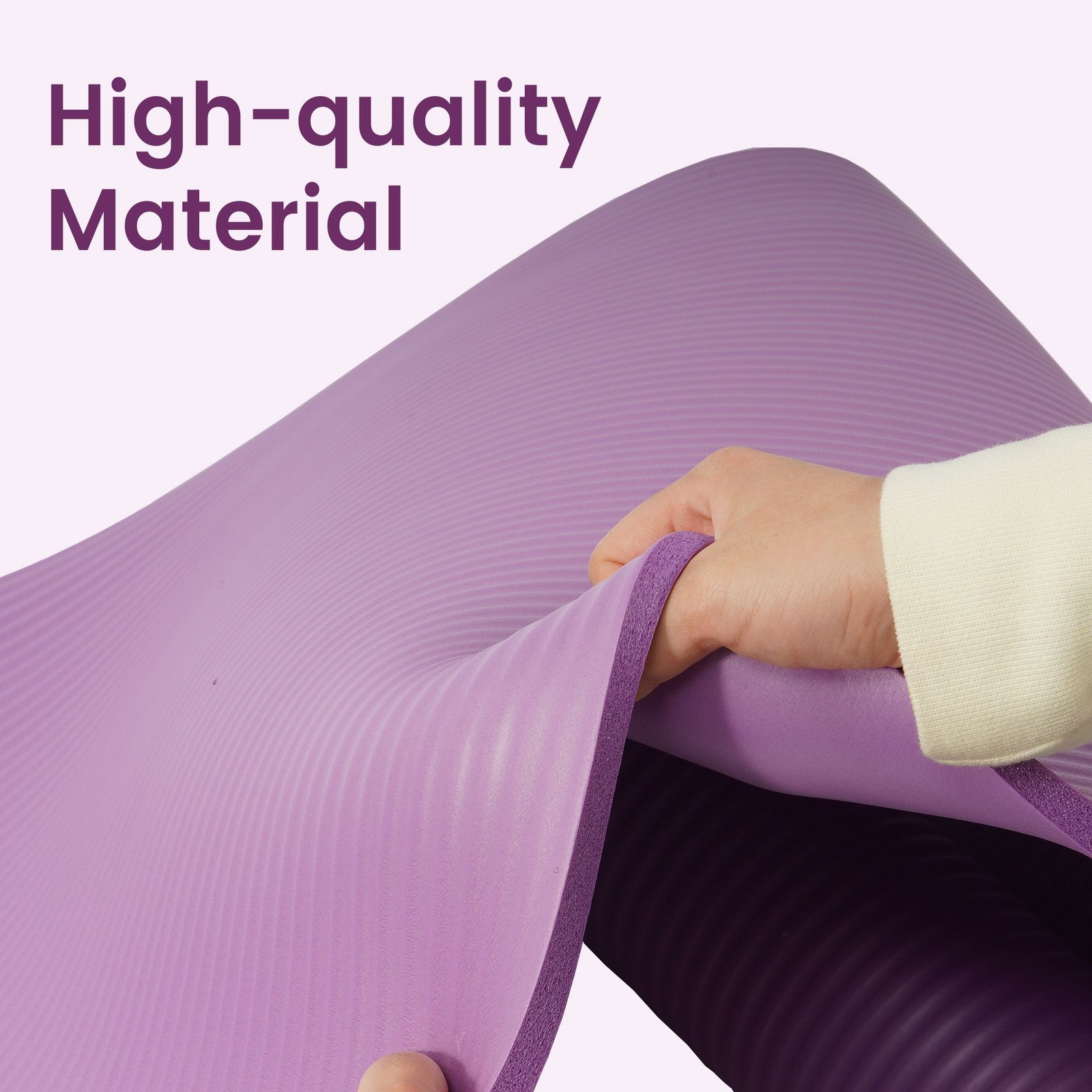 Fitvids 1/2&Prime; Thick High Density Exercise Yoga Mat, Carrying Strap, Purple (Used)