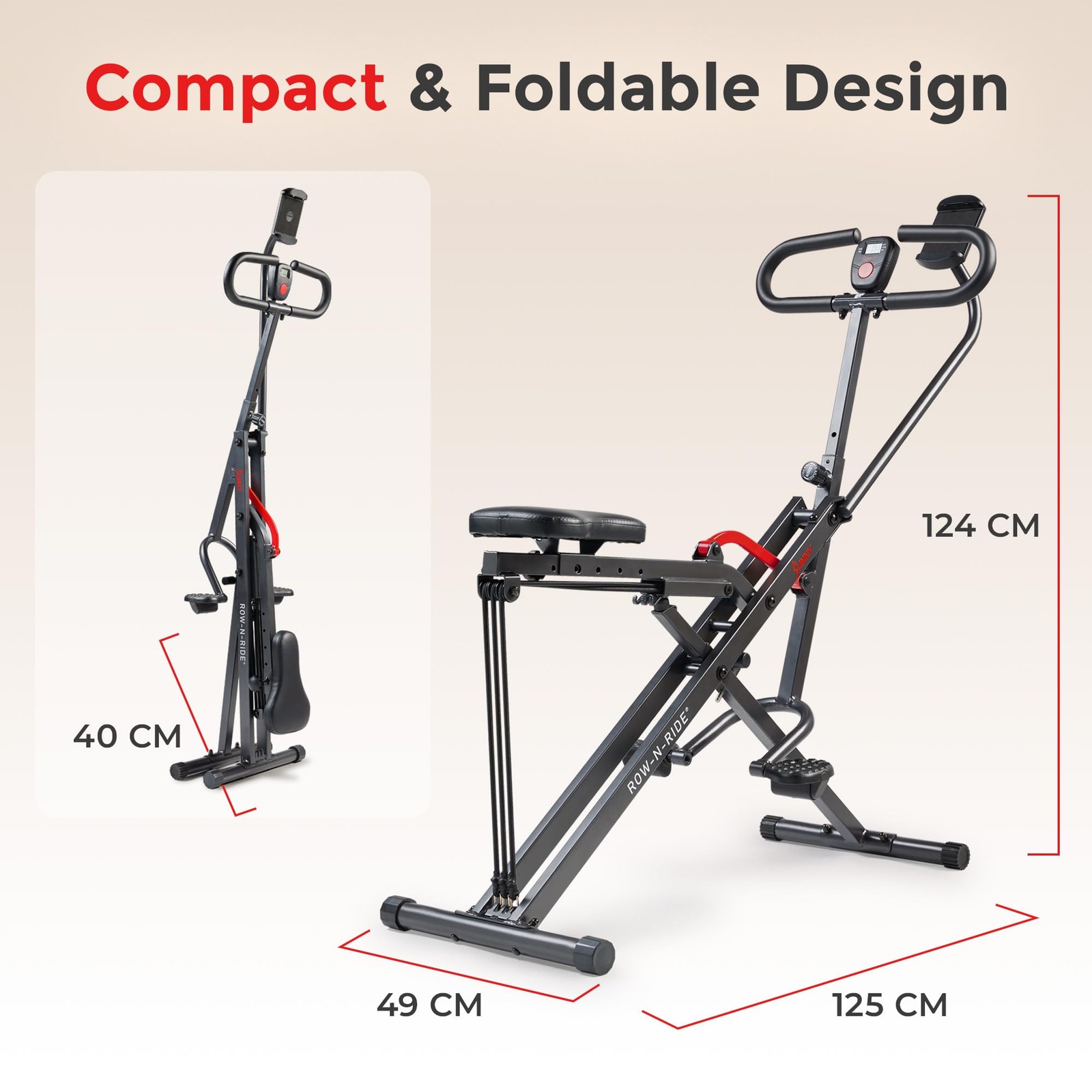 Smart Upright RowNRide Trainer, Squat Assist Trainer für Gesäßmuskeln & Ganzk…