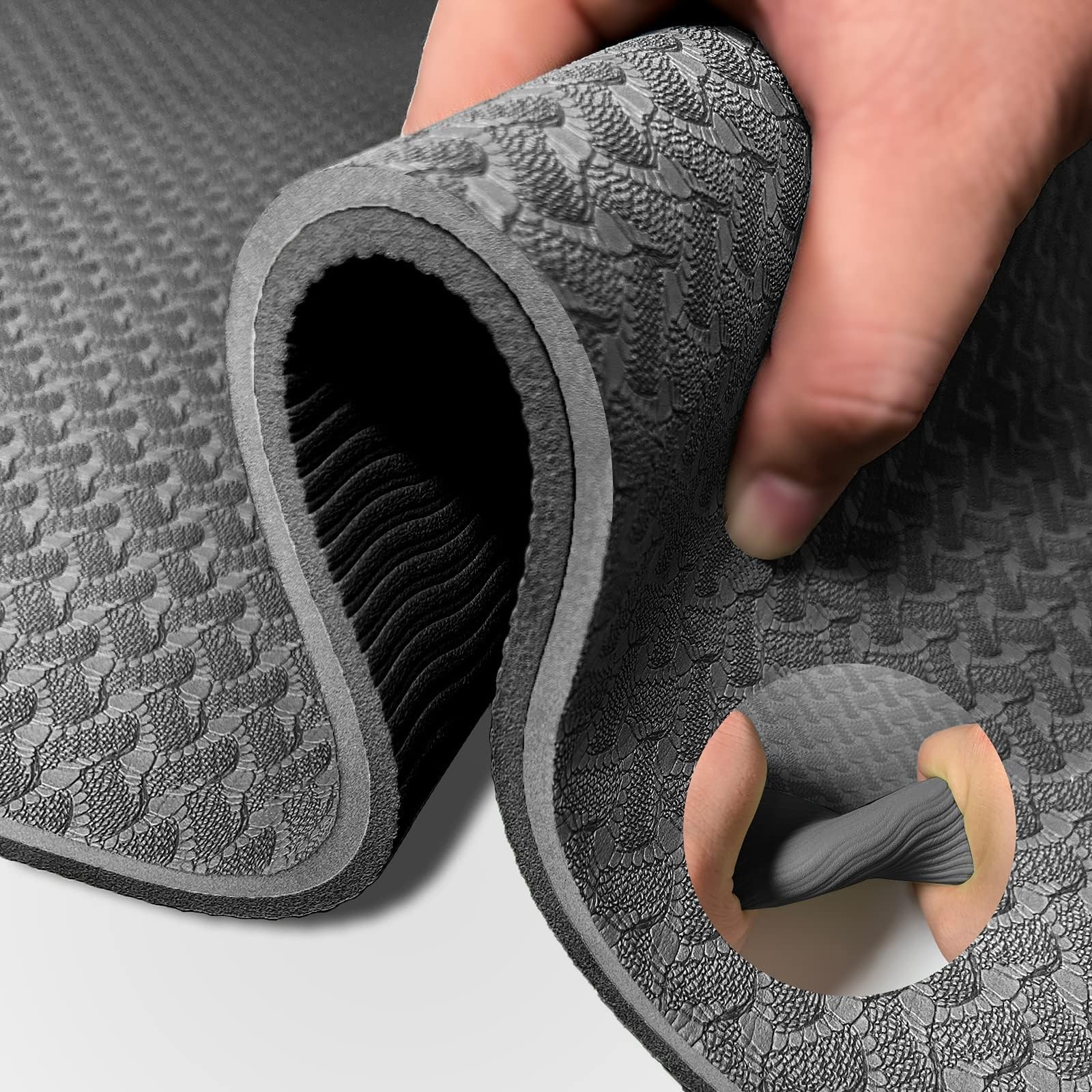 Yoga Mat 1/3&Prime; (8mm) Thick 72 inches x 24 x 0.33 inches, Grey