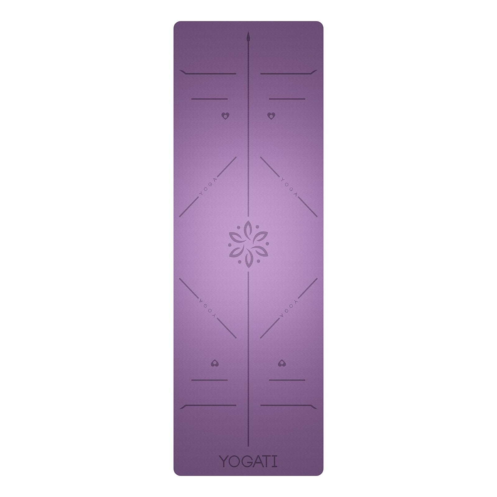 Yoga Mat with Alignment Lines. Exercise mat with carry strap. Pilates mats fo…