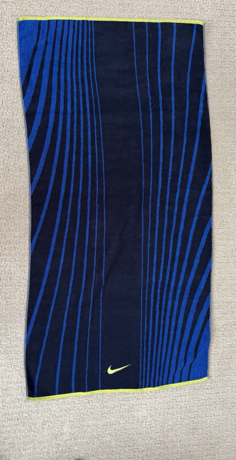 Nike Striped Jacquard Towel -Blue/Yellow Brand New w/o Tags. 48”x12”