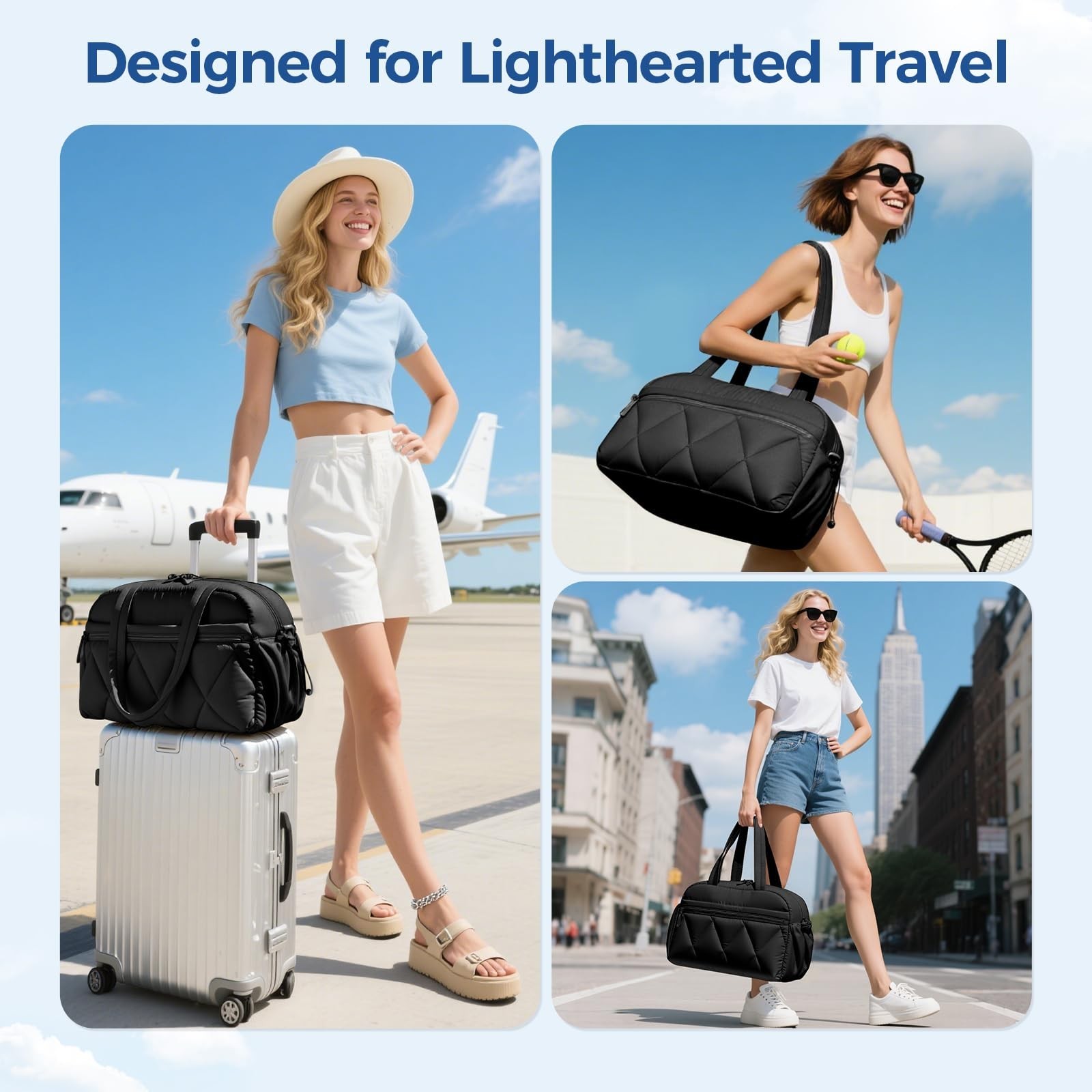 Travel Duffle Bag for Women – Gym Bag With Shoes Compartment & Wet Pocket, Ca…