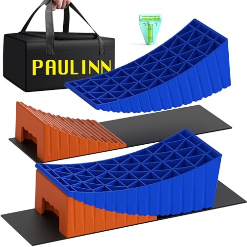 RV Camper Levelers, 2 Packs RV Leveling Blocks Heavy Duty & Blue-Orange