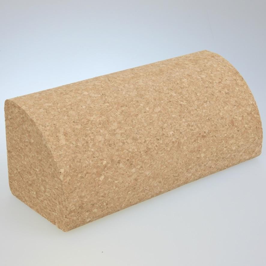Cork Yoga Block Quarter Bar Round – 230 x 80 x 80mm for Asanas Pilates Gymnastics