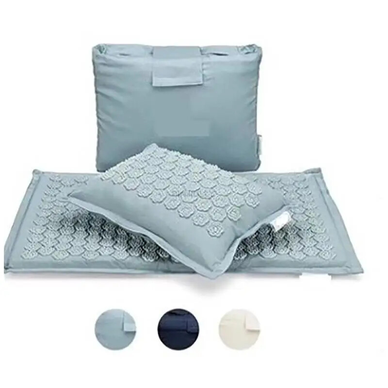 Hot ​3pcs 1set Nature Linen Coconut Palm Massage Yoga Mat Sport Pillow Mat New