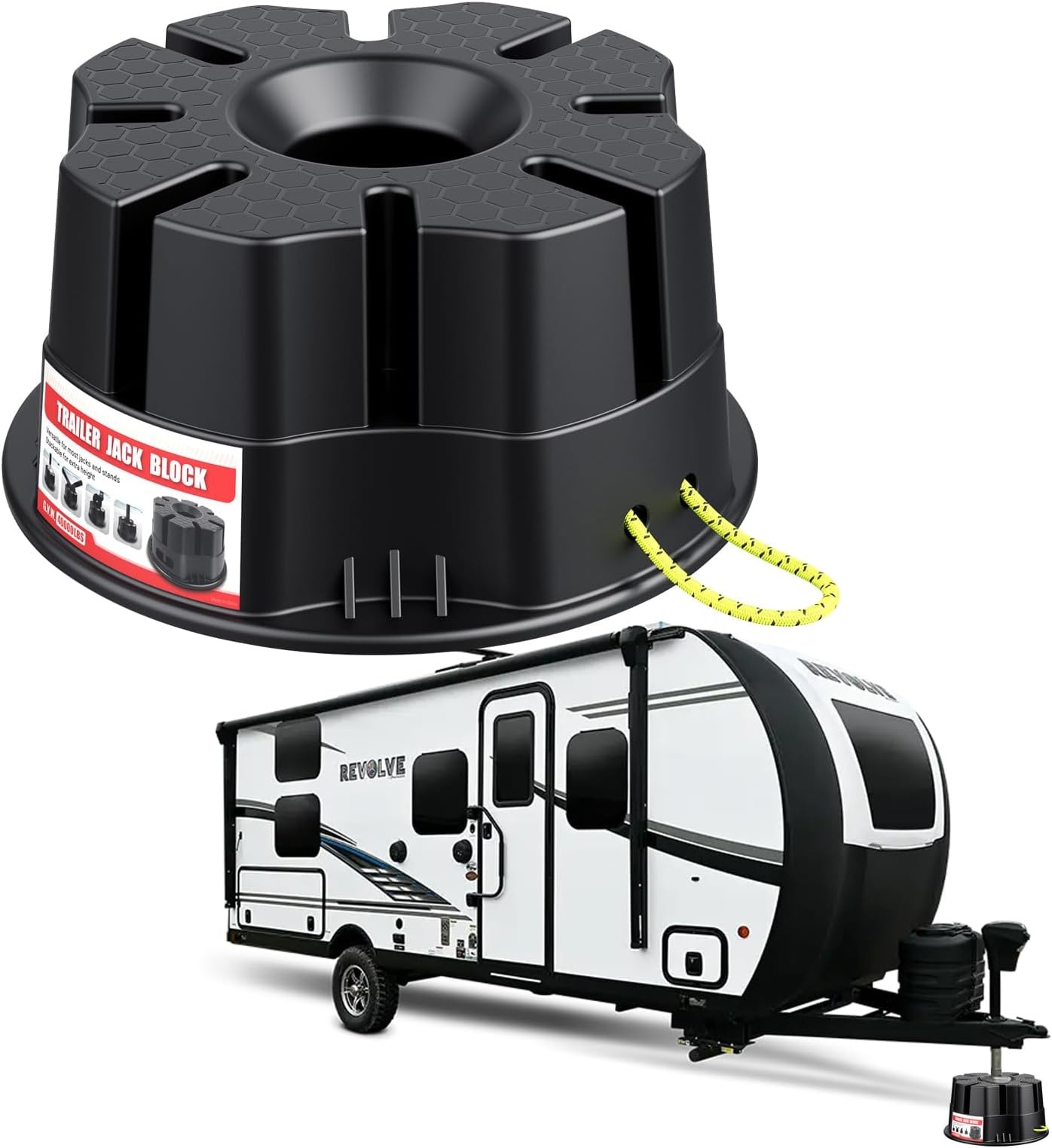 6 »Height Trailer Jack Block, Heavy Duty RV Leveling Blocks 40000 lbs Camper …
