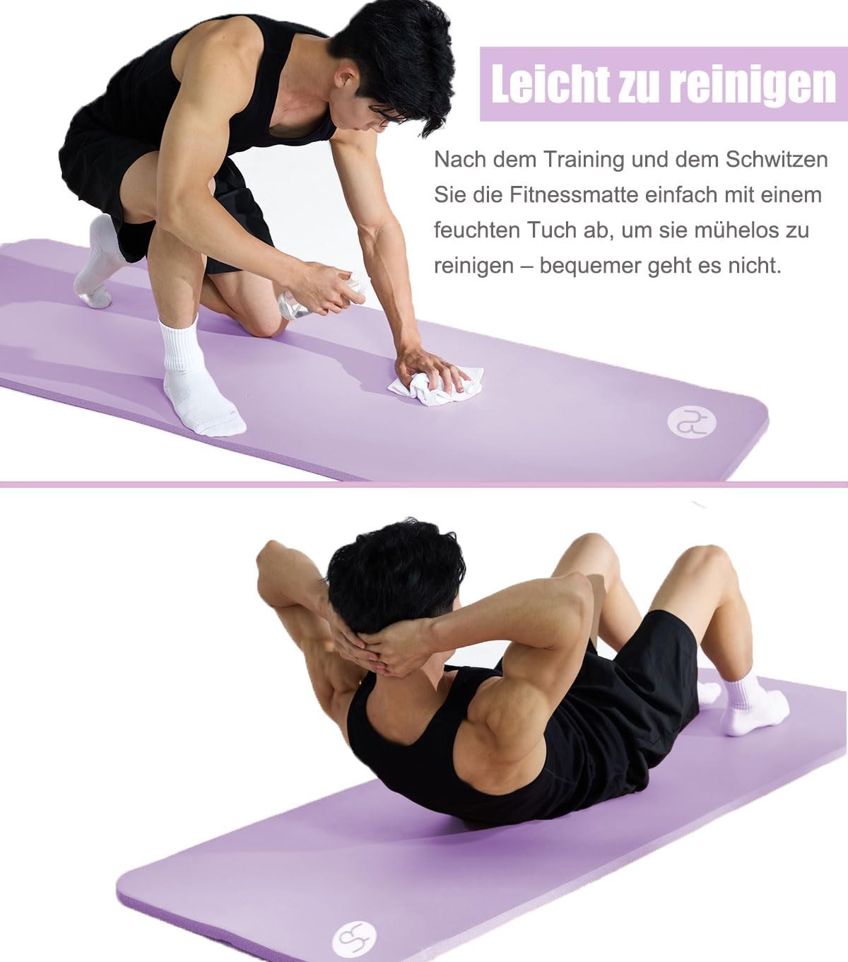 Thick Yoga Mat 195×61×2cm NBR Fitness Mat Gymnastics Mat for Pilates Gym W…