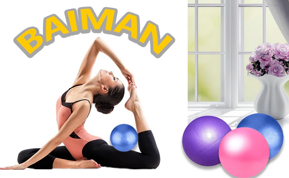 Mini Pilates Exercise Yoga Ball, 6 Inch Small Inflatable Exercise Yoga