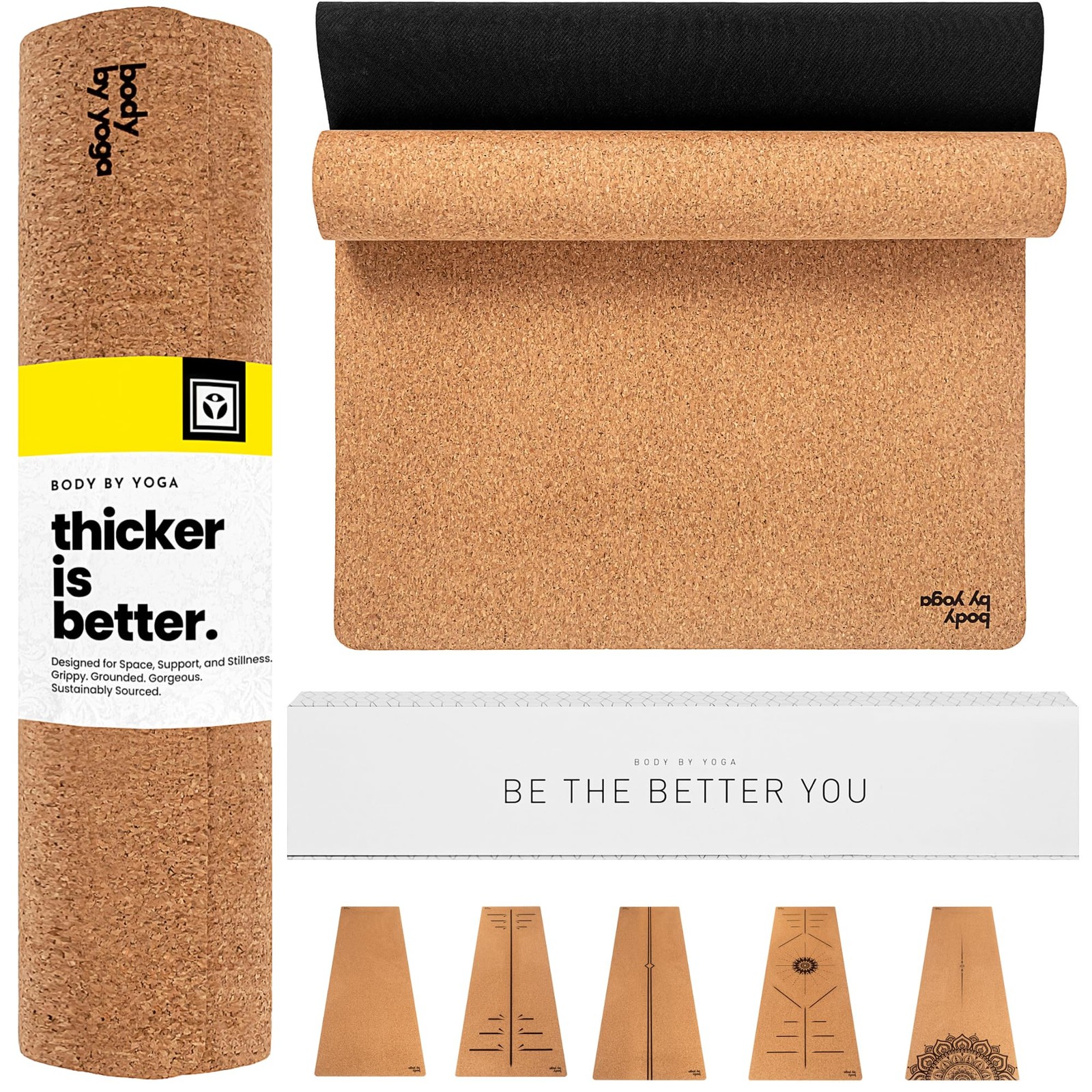 Luxury Cork Yoga Mat – Non Slip, Extra Thick Grip. Thicker, Longer, and Wider…