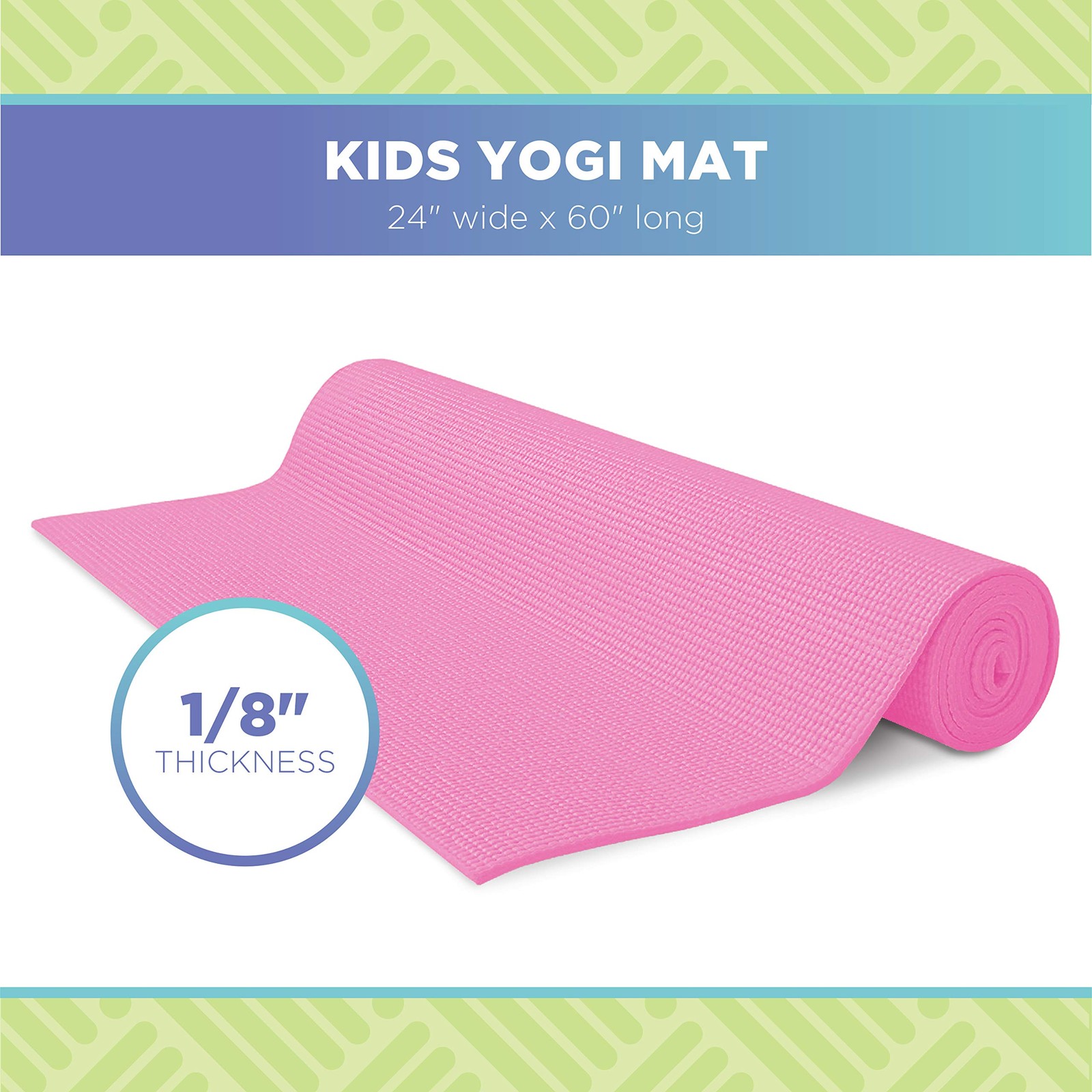 Bean Products 60”x24” Non Slip Yoga Mat for Exercise 3mm Thick Comfortable W…
