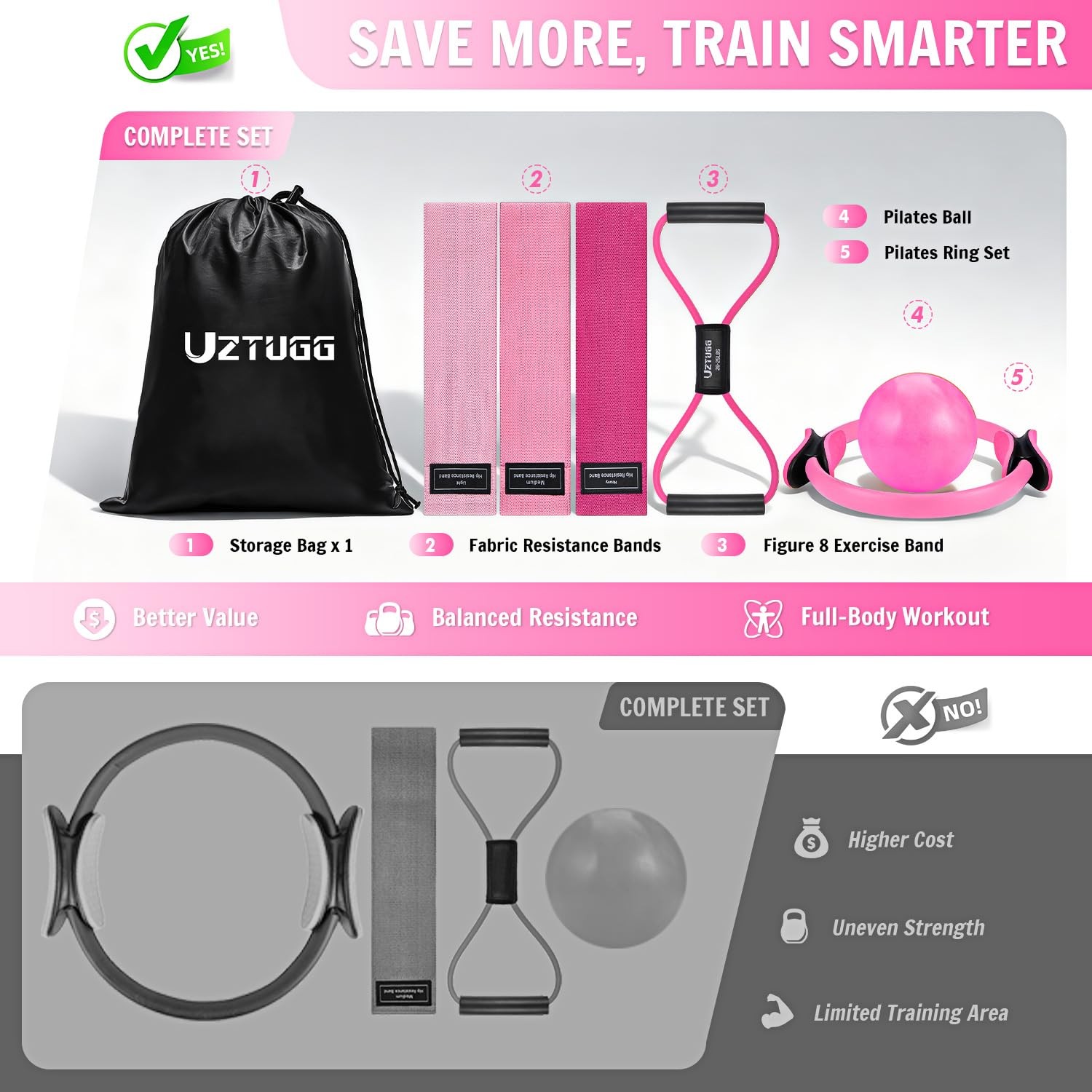 Pilates Essentials Kit for , at Home Workout Equipment with Mini , Pilates Ri…
