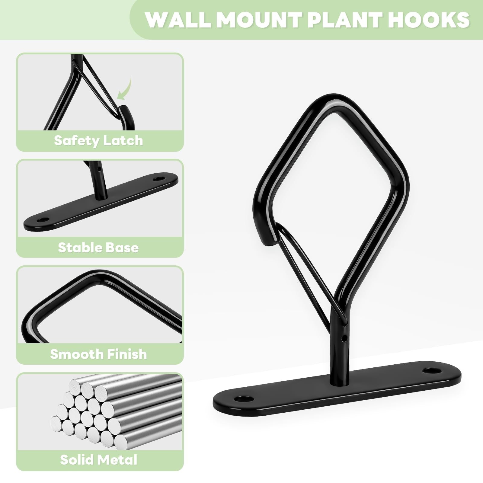 MEILIDY Ceilling Plant Hooks with Safety Buckle, 2.95 Inch Metal Heavy Duty P…