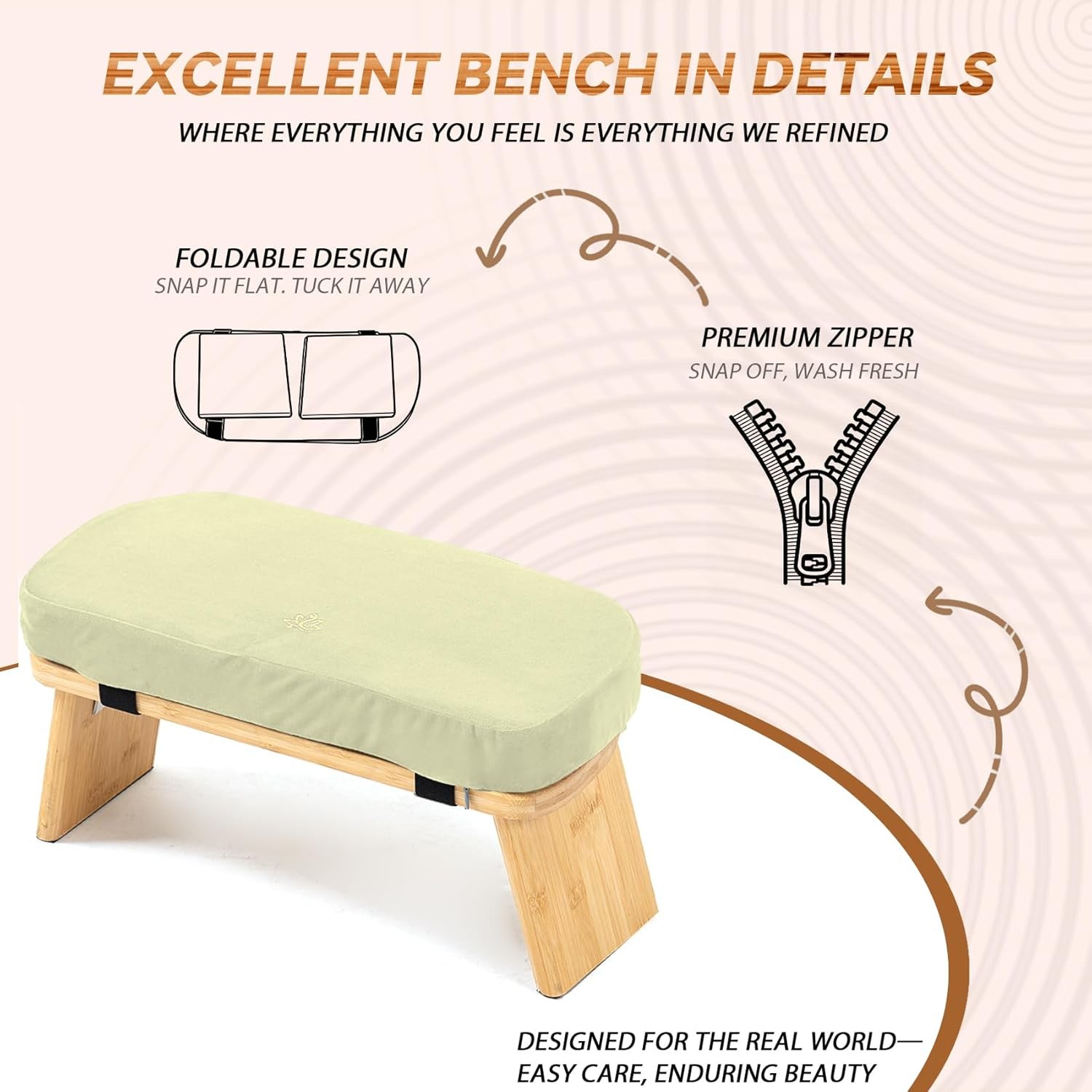 Meditation Bench Bamboo Meditation Stool Folding Kneeling Meditation Bench stool