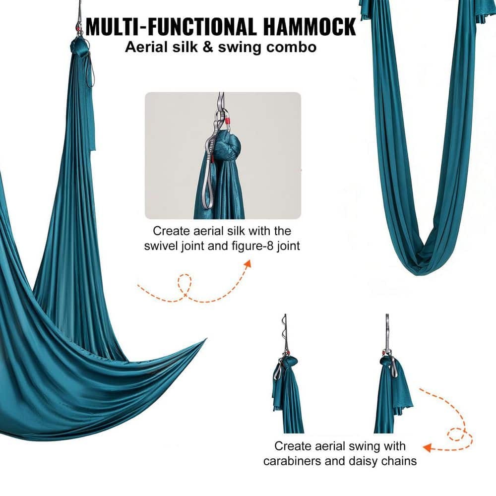 Aerial Silk & Yoga Swing, 11 Yards, Aerial Yoga Hammock Kit with 100Gsm Nylon Fa