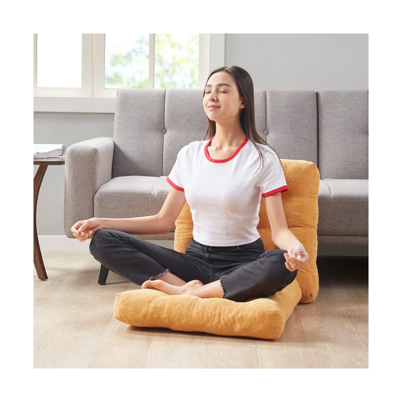 Degrees of Comfort Meditation Floor Pillow Set of 2, Square Lar… FAST USA SHIP