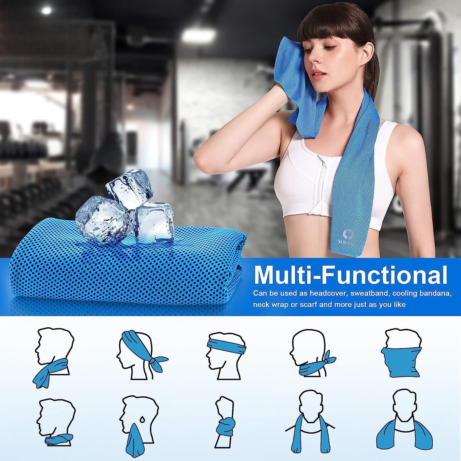 3Pcs Instant Cooling Towel Ice Cold for Gym Yoga Running – Soft 30x100cm hjr