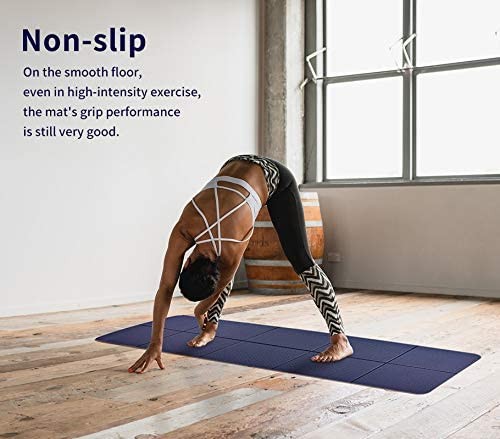 Travel Yoga Mat Non Slip Foldable, Portable, Foldable