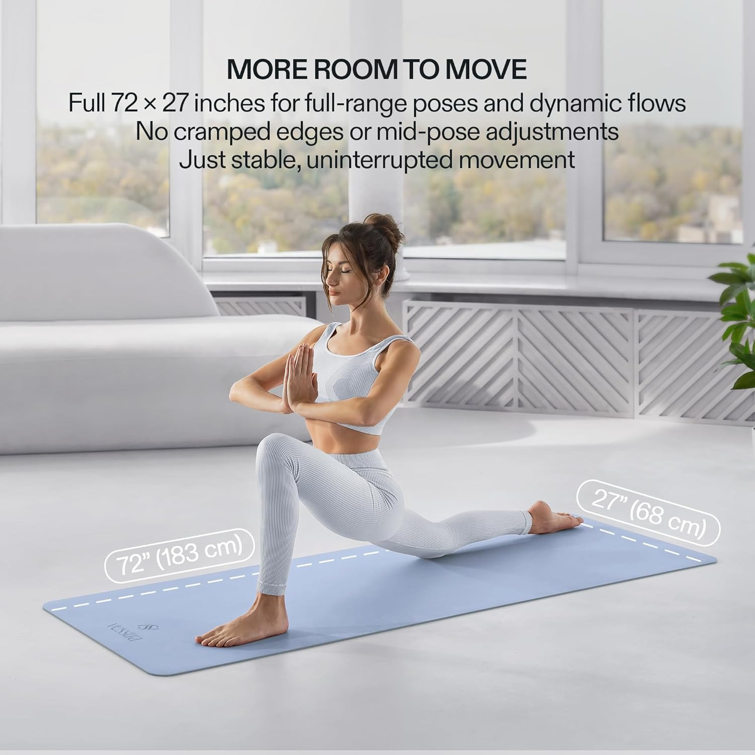 Premium Yoga Mat – Sweat-Activated Non-Slip PU Grip I Natural Rubber Base I 4Mm