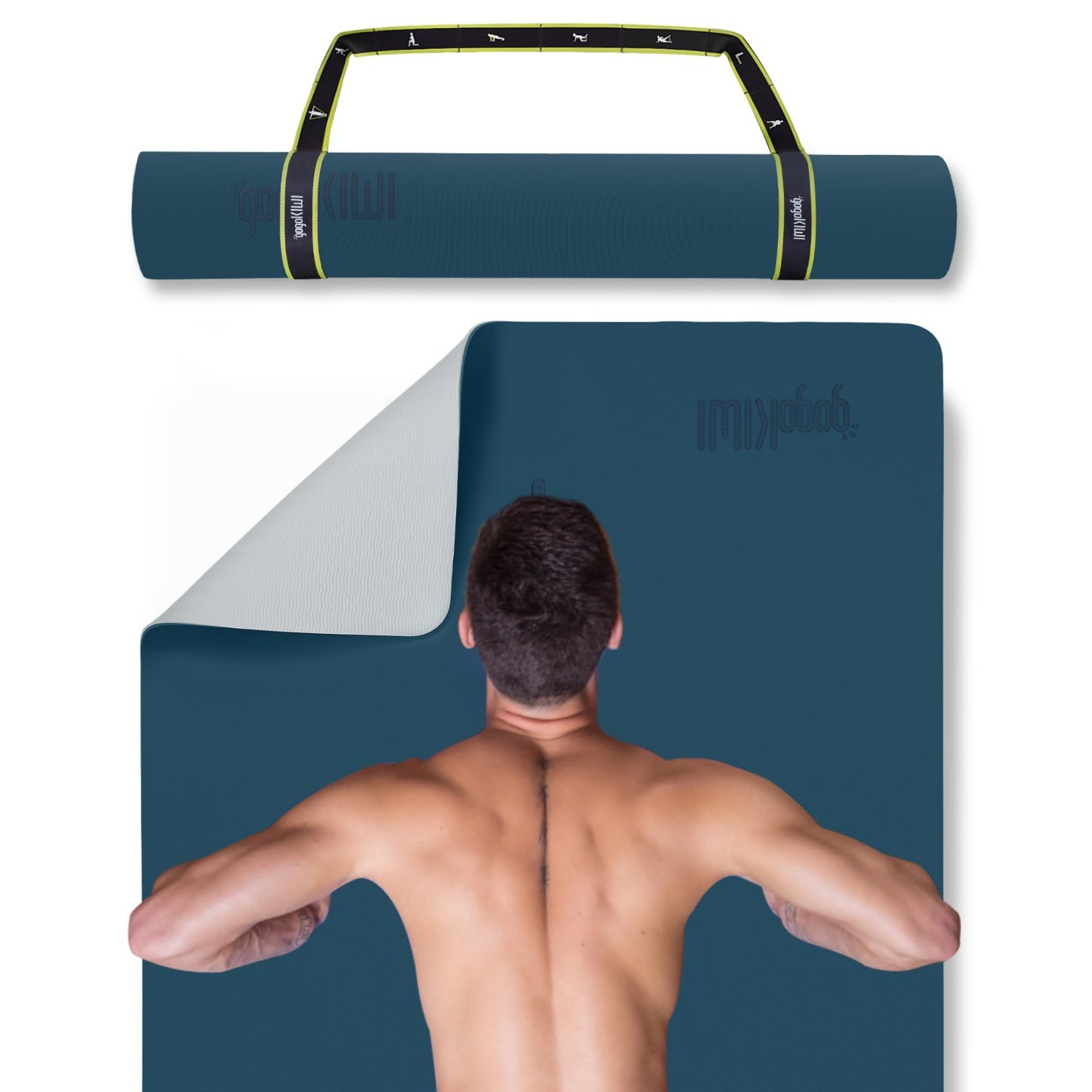 Extra Wide Non-Slip Yoga Mat 72&Prime;x36&Prime; with Alignment Marks for Fitness & Pilates