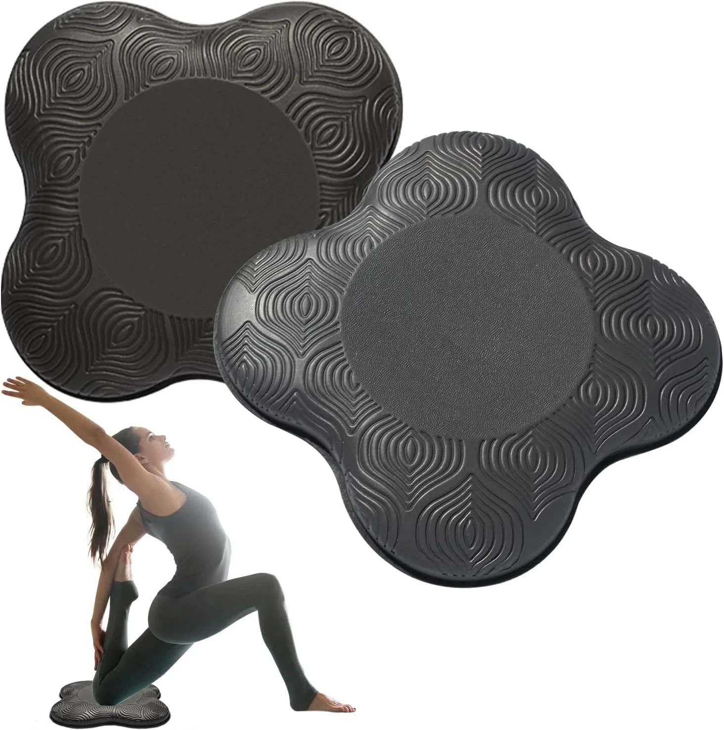 2 Pack Yoga Knee Pads Mat Set – Extra Thick Foam Kneeling Pad Cushion for Knees,