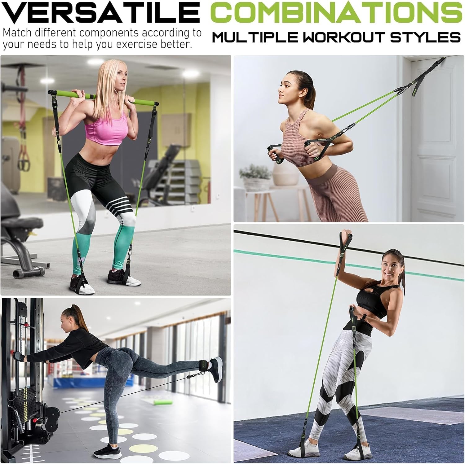 Portable Pilates Bar Kit with Adjustable Resistance Bands for All Fitness Levels