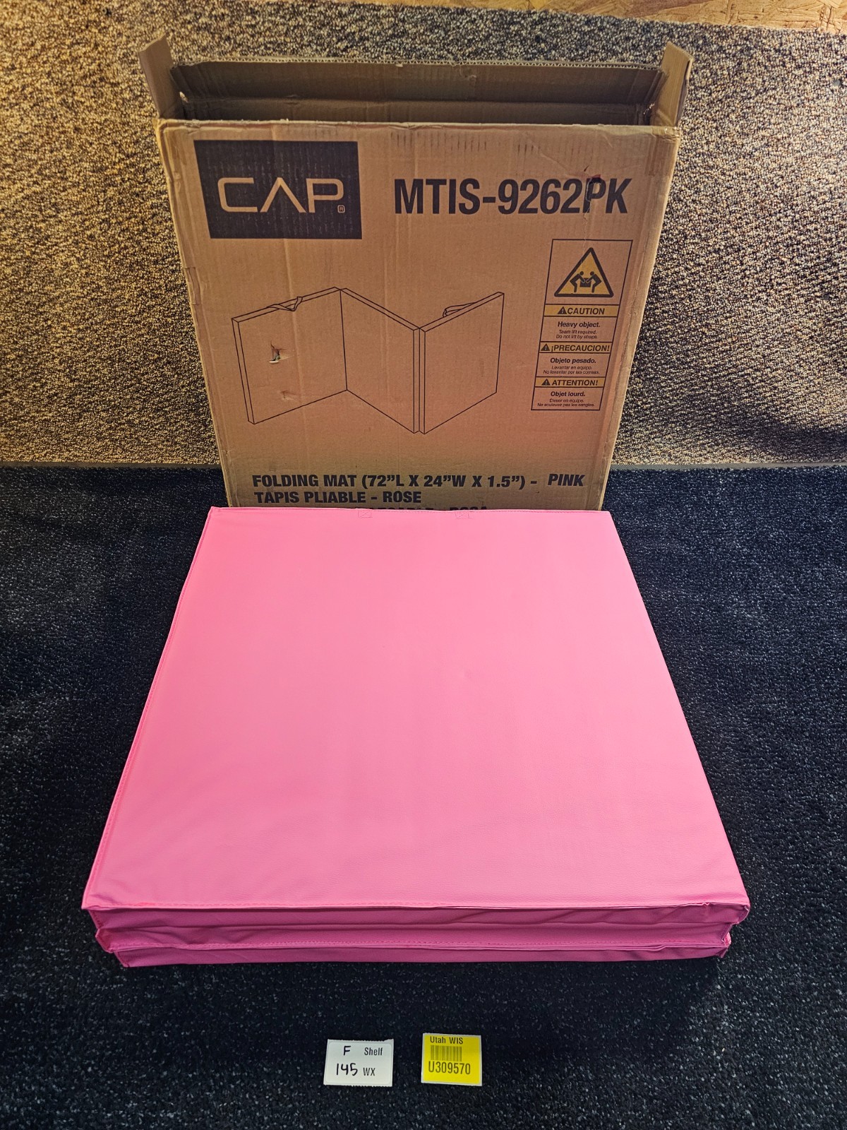 CAP Barbell 6&prime; x 2&prime; All Purpose Folding Anti Tear Exercise Training Balance Mat