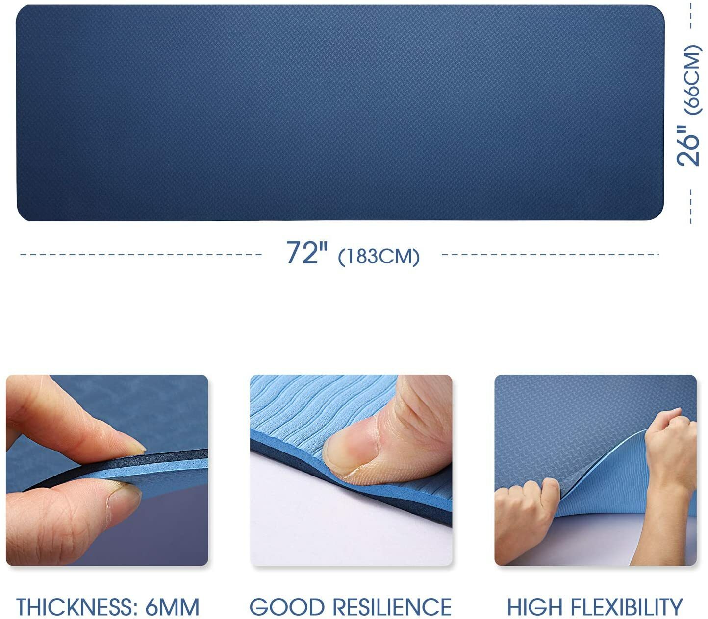 Twing Eco Friendly TPE Yoga Mat Non-Slip Workout