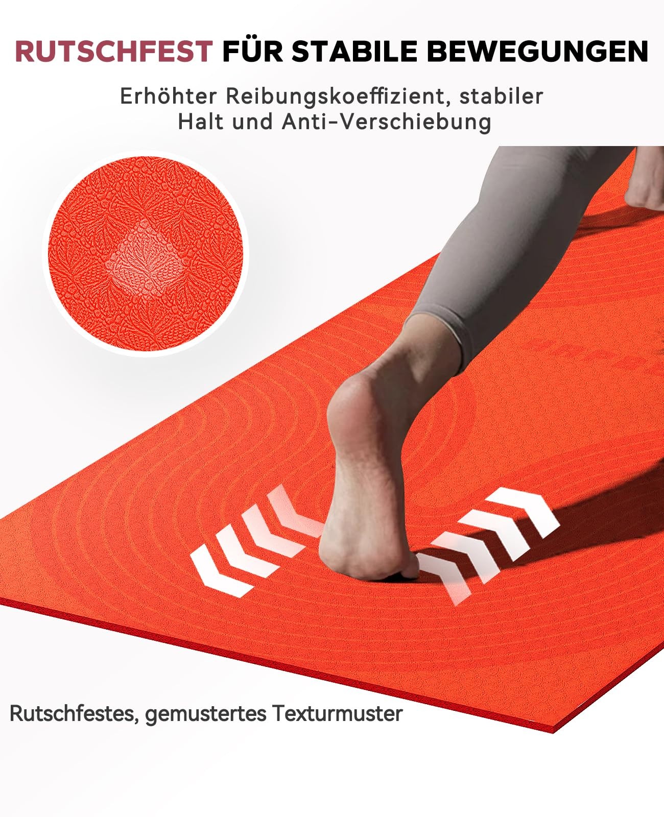Yoga Mat XXL 213×76cm – 8mm Thick, Double Sided High Density PVC Non Slip…