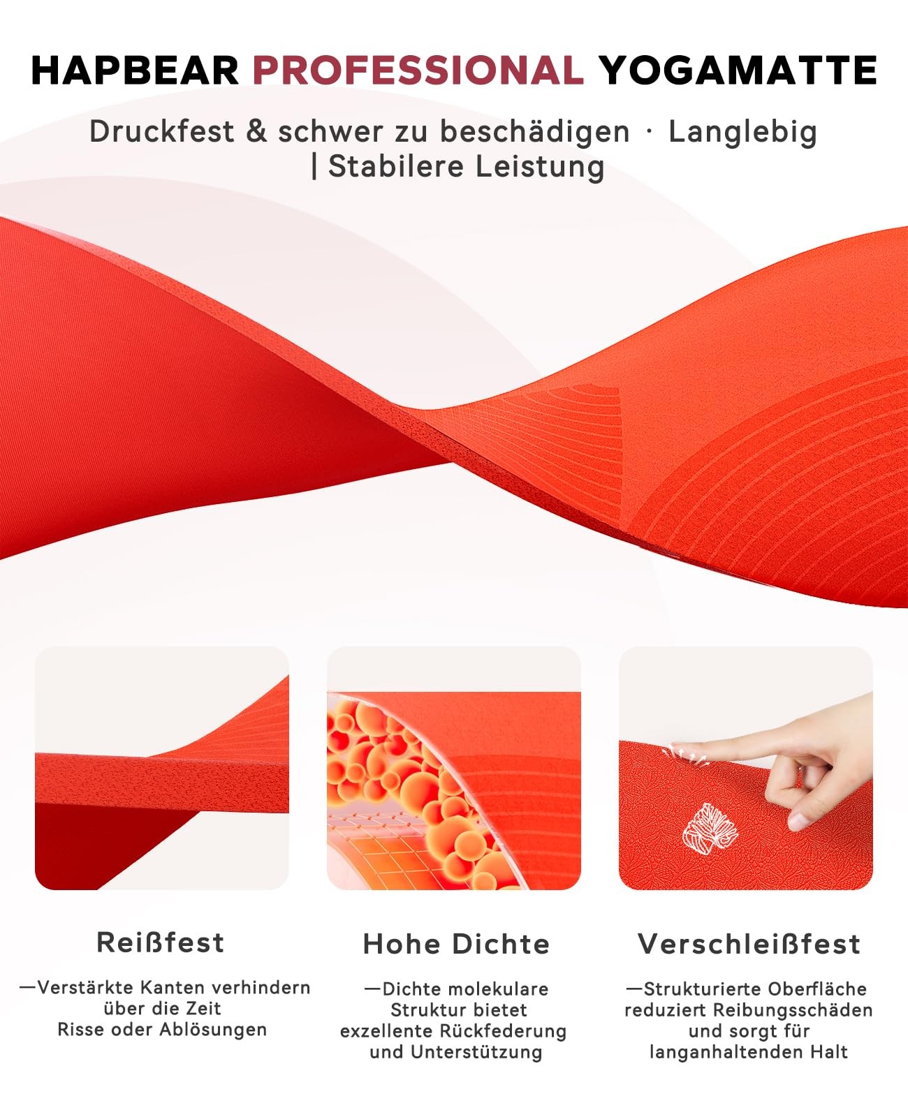 Yoga Mat XXL 213×76cm – 8mm Thick, Double Sided High Density PVC Non Slip…