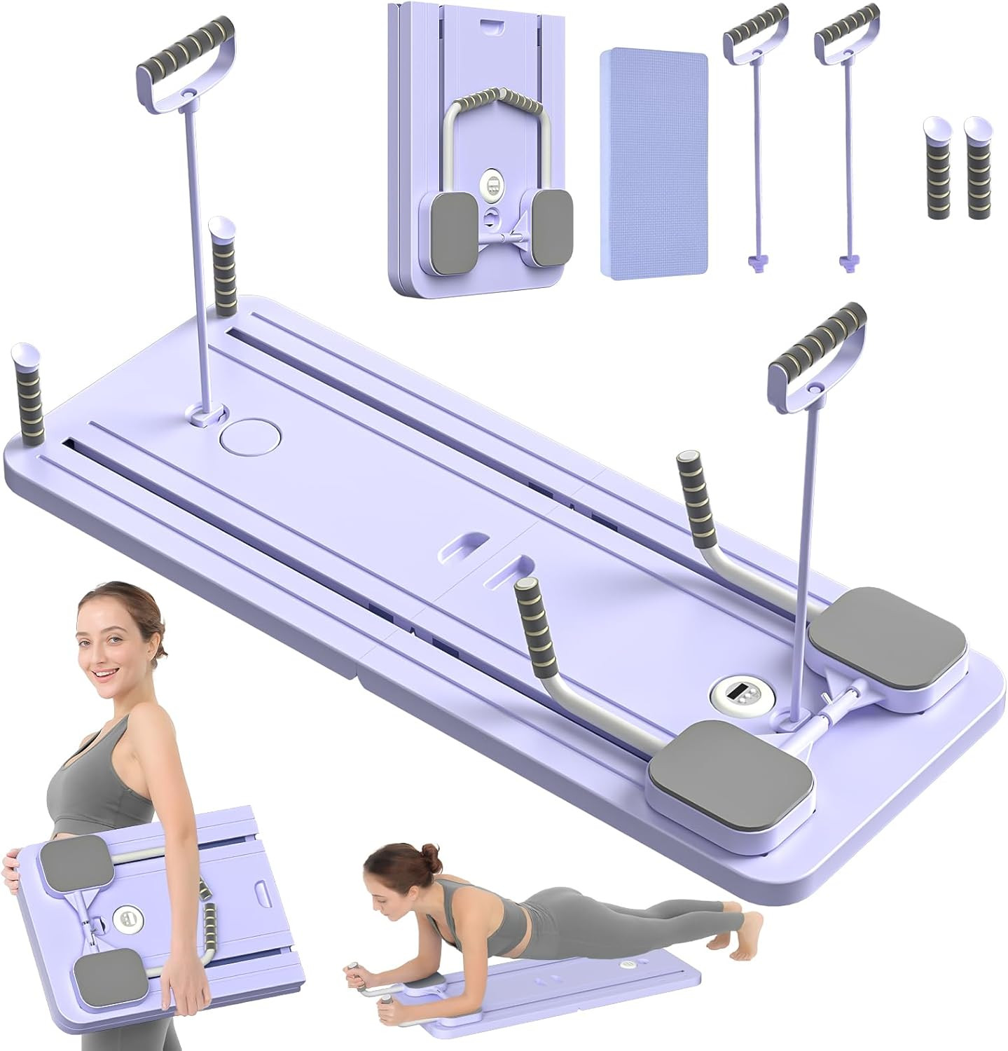 Pilates Board – 2024 Pilates Reformer Set, Multi-Purpose Foldable Pilates Reform